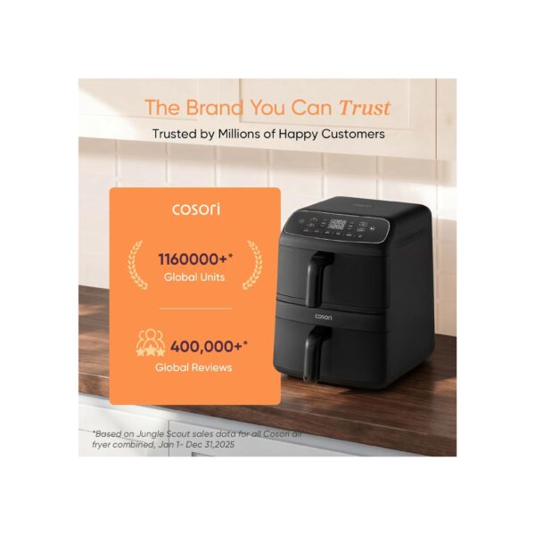 Cosori Double Stack Air Fryer 8.6L, Less 39% Counter Space, Ceramic Coating