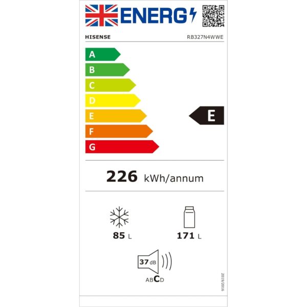 Hisense RB327N4WWE 55cm Freestanding 50/50 Fridge Freezer