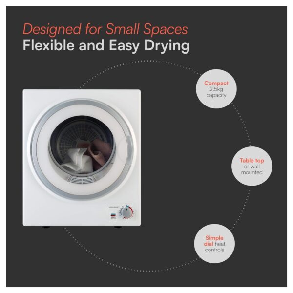 Cookology 2.5kg Mini Vented Tumble Dryer
