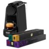 Nespresso Original Essenza Mini Coffee Machine & 50 Pods Black by De'Longhi