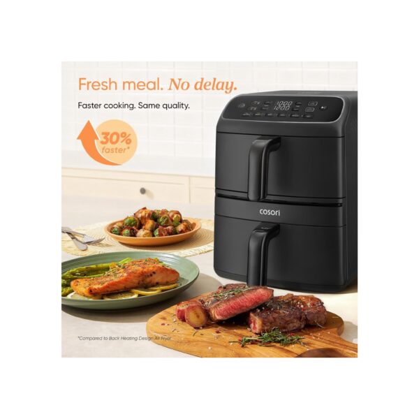 Cosori Double Stack Air Fryer 8.6L, Less 39% Counter Space, Ceramic Coating
