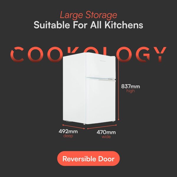 Cookology 87L 47cm Under-Counter Fridge Freezer - White
