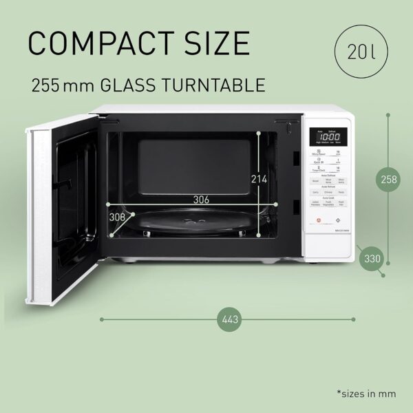 Panasonic NN-E27JWMBBQ 20L  800W Compact Microwave