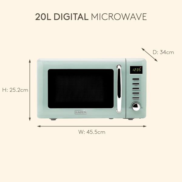 Haden Microwave 20L 800W 5 Power Levels Oven Cotswold Green