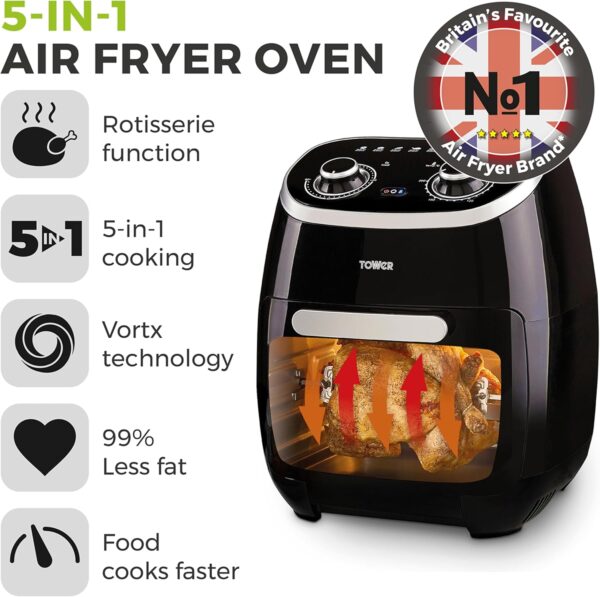 Tower T17038 Xpress 5-in-1 Manual Air Fryer Oven