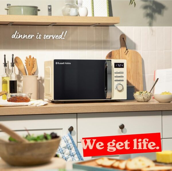 Russell Hobbs Digital Microwave 20L 800W in Cream with 5 Power Levels